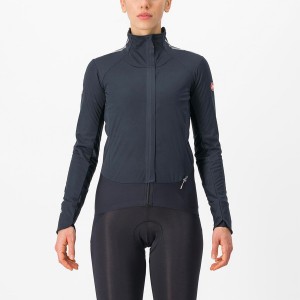 Castelli ALPHA DOPPIO ROS W Jacken Damen Schwarz Silber Dunkel | 97306-PCEZ