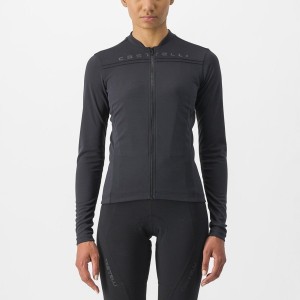 Castelli ANIMA 4 LONG SLEEVE Trikot Damen Schwarz | 79561-NUXK