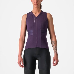 Castelli ANIMA 4 SLEEVELESS Trikot Damen Lila Weiß | 52604-MHOQ