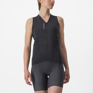 Castelli ANIMA 4 SLEEVELESS Trikot Damen Schwarz Weiß | 03485-XPCT