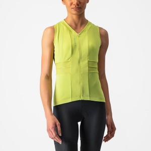 Castelli ANIMA 4 SLEEVELESS Trikot Damen Hellgrün | 79613-QKBT