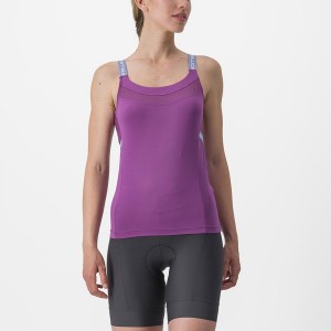 Castelli BAVETTE TOP Trikot Damen Lila Weiß | 76209-NVAW