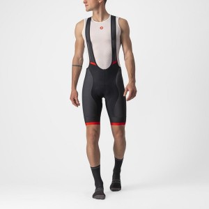 Castelli COMPETIZIONE KIT Shorts Mit Latz Herren Schwarz Rot | 87192-HCVM