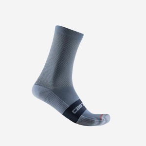 Castelli ESPRESSO 15 Socken Herren Hellgrau Blau | 48136-IMPK