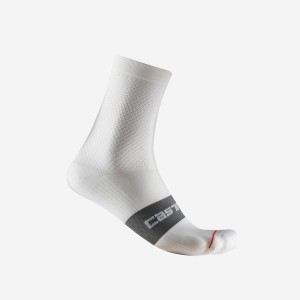 Castelli ESPRESSO W 12 Socken Damen Weiß | 14578-YAXT