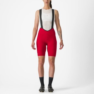 Castelli ESPRESSO W DT Shorts Mit Latz Damen Rot | 86329-CZUH