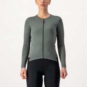 Castelli FLY LS W Trikot Damen Grau | 03462-JNDZ