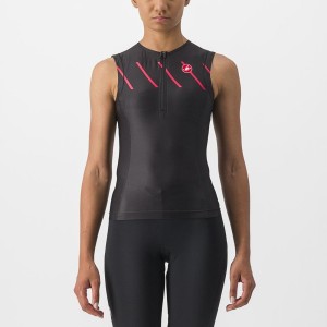 Castelli FREE 2 W TRI SINGLET Anzüge Damen Schwarz | 84760-OWSK