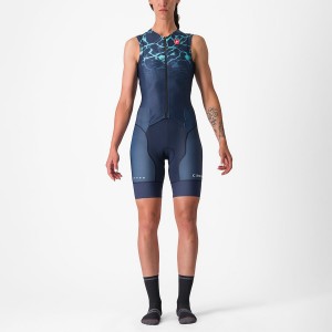 Castelli FREE SANREMO W SLEEVELESS Anzüge Damen Blau Helltürkis | 29048-MOHP