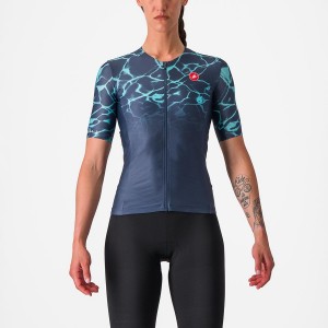 Castelli FREE SPEED 2 W RACE TOP Anzüge Damen Blau Helltürkis | 24793-NDBV