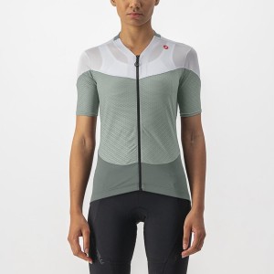 Castelli GRADIENT COLOR BLOCK Trikot Damen Grün Weiß | 75930-OJVR