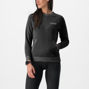 Castelli LOGO W SWEATSHIRT Casual Damen Schwarz | 36079-UCMA