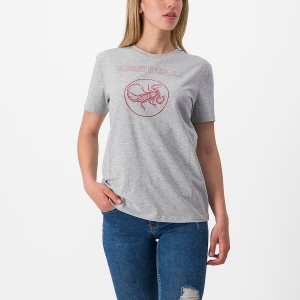 Castelli PEDALARE TEE Casual Damen Khaki Grau | 19736-KXQC