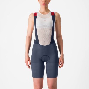 Castelli PREMIO W Shorts Mit Latz Damen Blau Grau Blau | 64135-PYEC