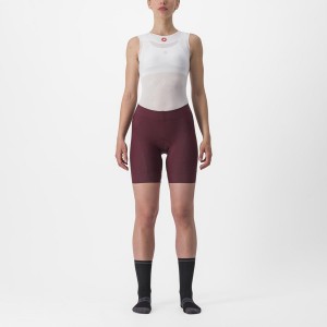 Castelli PRIMA Kurze Hose Damen Tiefesbordeaux Rot | 85324-KSCA