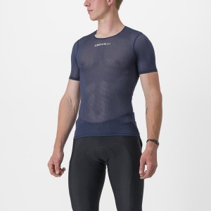 Castelli PRO MESH 2.0 SHORT SLEEVE Grundschicht Herren Blau | 80625-FDQU