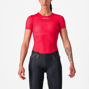 Castelli PRO MESH W SHORT SLEEVE Grundschicht Damen Rot | 14860-TDUR