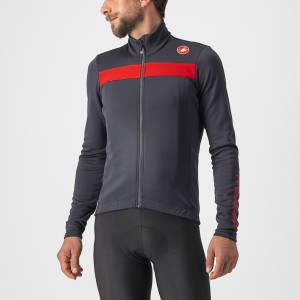 Castelli PURO 3 FZ Trikot Herren Dunkelgrau Rot | 89317-HWDQ