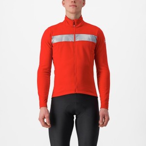 Castelli RADDOPPIA 3 Jacken Herren Rot Silber | 97234-EZLG