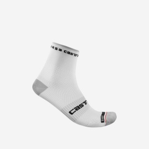 Castelli ROSSO CORSA PRO 9 Socken Herren Weiß | 39645-DEHG