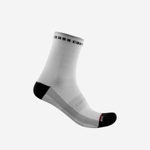 Castelli ROSSO CORSA W 11 Socken Damen Weiß Schwarz | 74856-PXRJ