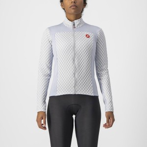 Castelli SFIDA 2 FZ Trikot Damen Silber Grau Weiß | 48560-CPUW