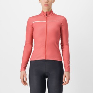 Castelli SINERGIA 2 FZ Trikot Damen Rot Weiß Rosa | 40329-UPNT