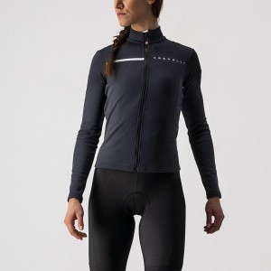 Castelli SINERGIA 2 FZ Trikot Damen Schwarz Weiß | 87321-JDOU