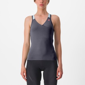 Castelli SOLARIS TOP Trikot Damen Blau Blau | 65378-GTEI