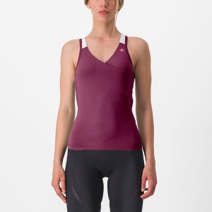 Castelli SOLARIS TOP Trikot Damen Tiefeslila Weiß | 42153-RCLT