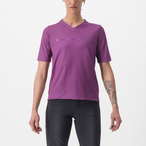 Castelli TRAIL TECH 2 W TEE Trikot Damen Lila | 91386-MSHC