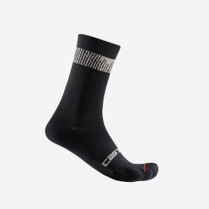 Castelli UNLIMITED 18 Socken Herren Schwarz Silber | 24531-FNWH