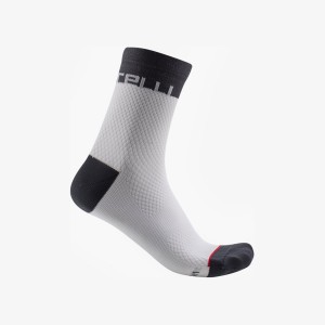 Castelli VELOCISSIMA 12 Socken Damen Weiß Dunkelgrau | 46315-FBAH