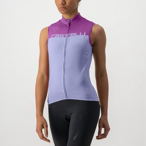 Castelli VELOCISSIMA SLEEVELESS Trikot Damen Lila Weiß | 94250-XLCK