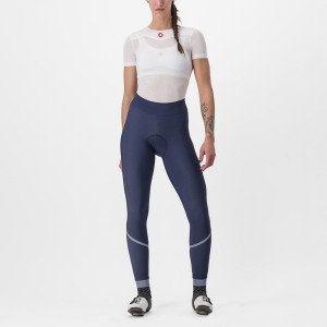 Castelli VELOCISSIMA THERMAL Leggings Damen Blau Silber | 35894-VTYR