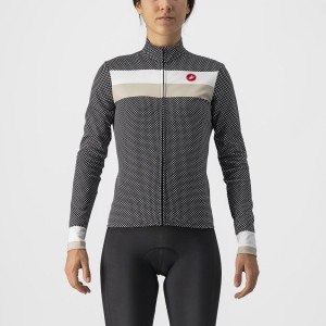 Castelli VOLARE LS Trikot Damen Schwarz Weiß | 24398-UDCA