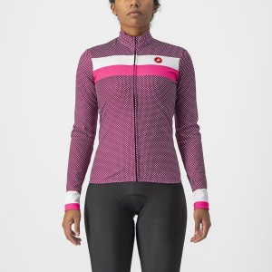 Castelli VOLARE LS Trikot Damen Weiß Rosa | 91475-JLZS