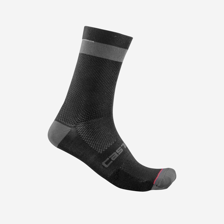 Castelli ALPHA 18 Socken Herren Schwarz Dunkelgrau | 34978-IARG