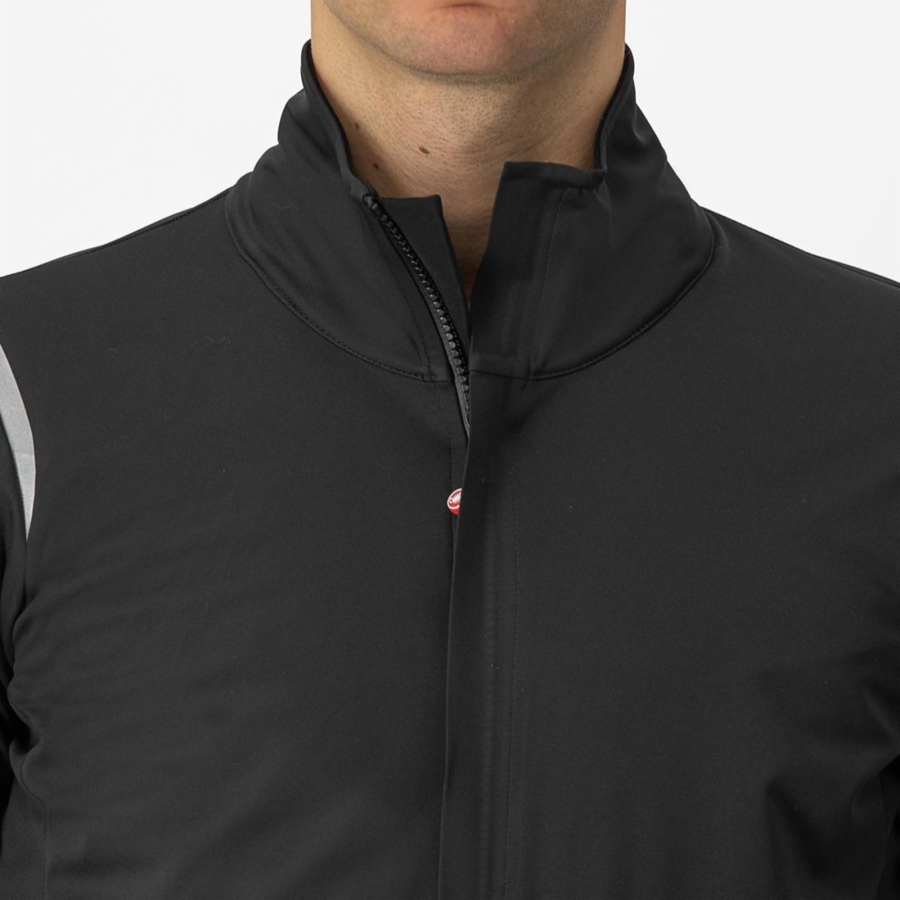 Castelli ALPHA DOPPIO ROS Jacken Herren Schwarz Silber Dunkel | 03712-QPJN