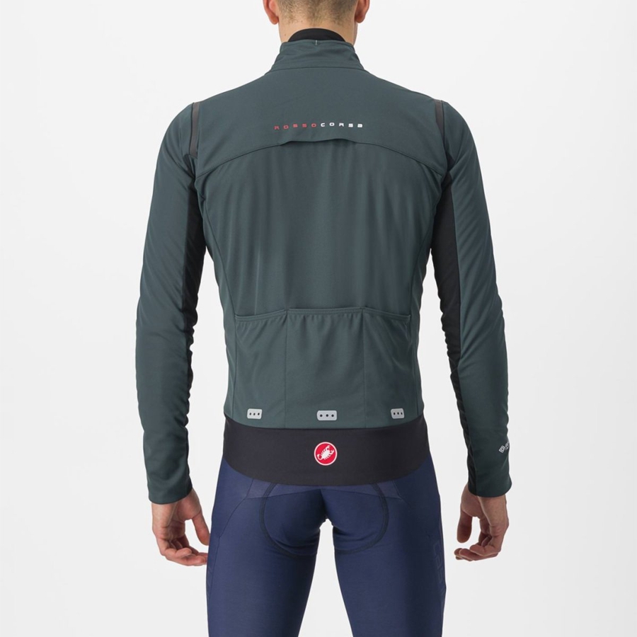 Castelli ALPHA DOPPIO ROS Jacken Herren Grün Schwarz | 95284-SBPJ