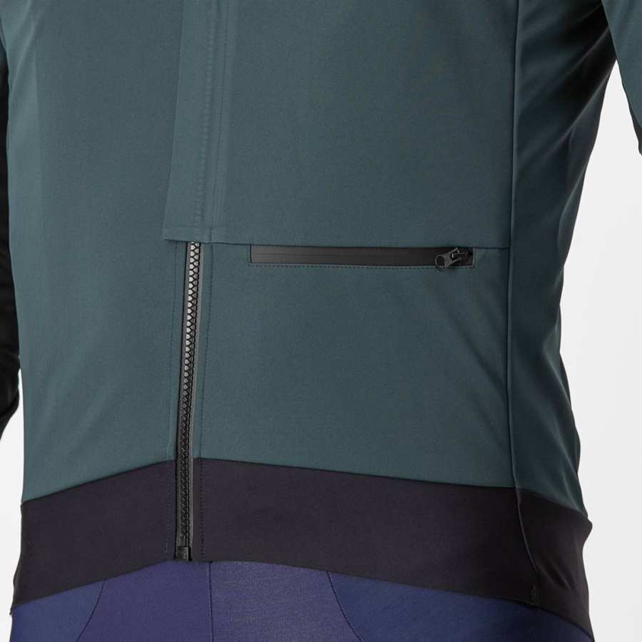 Castelli ALPHA DOPPIO ROS Jacken Herren Grün Schwarz | 95284-SBPJ