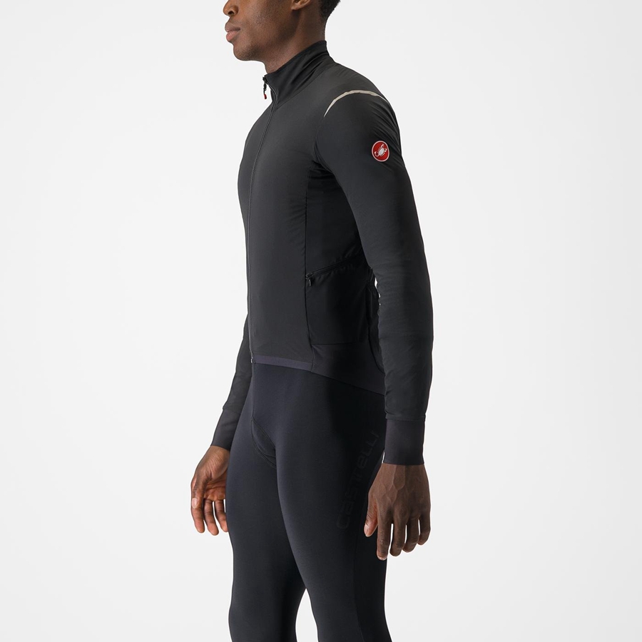 Castelli ALPHA FLIGHT ROS Jacken Herren Schwarz Silber Dunkel | 68501-ZKBT