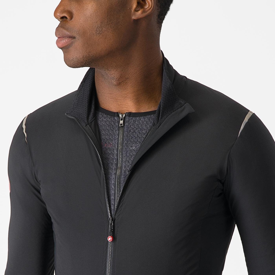 Castelli ALPHA FLIGHT ROS Jacken Herren Schwarz Silber Dunkel | 68501-ZKBT