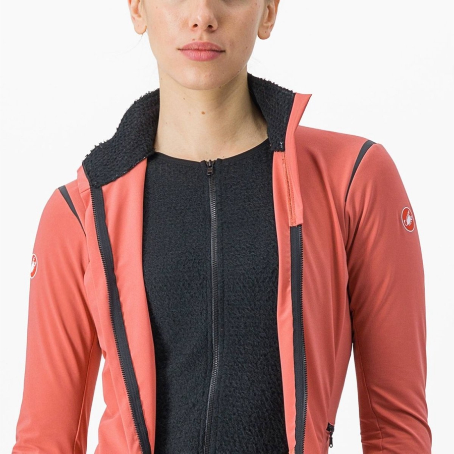 Castelli ALPHA FLIGHT ROS W Jacken Damen Rot Schwarz Schwarz | 28069-JKPW