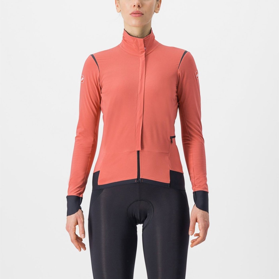 Castelli ALPHA FLIGHT ROS W Jacken Damen Rot Schwarz Schwarz | 28069-JKPW