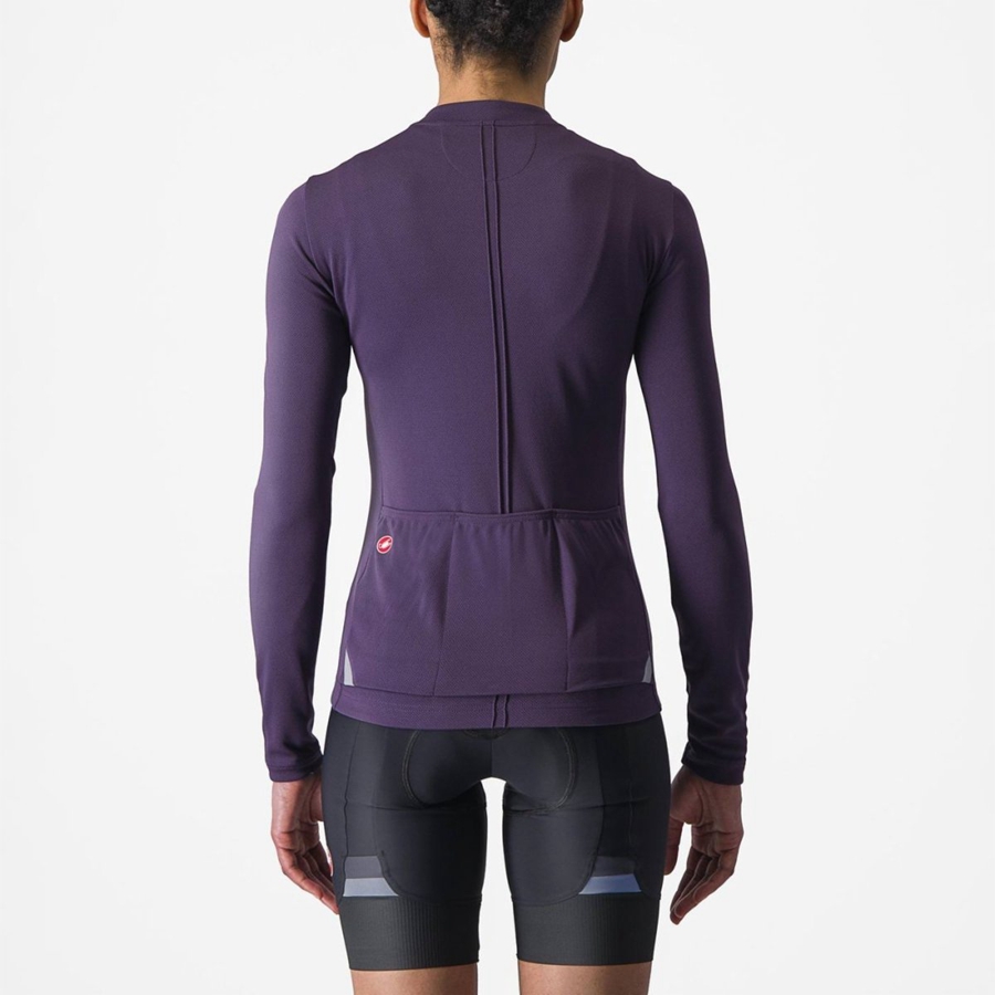 Castelli ANIMA 4 LONG SLEEVE Trikot Damen Lila | 29356-PHXS