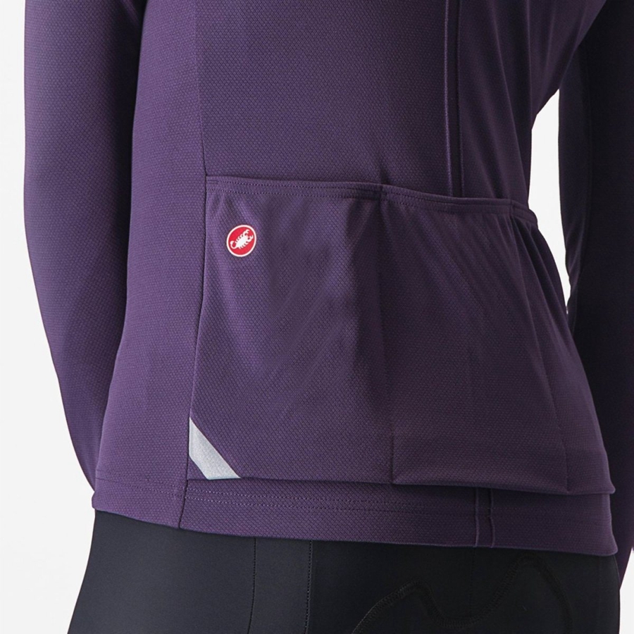 Castelli ANIMA 4 LONG SLEEVE Trikot Damen Lila | 29356-PHXS