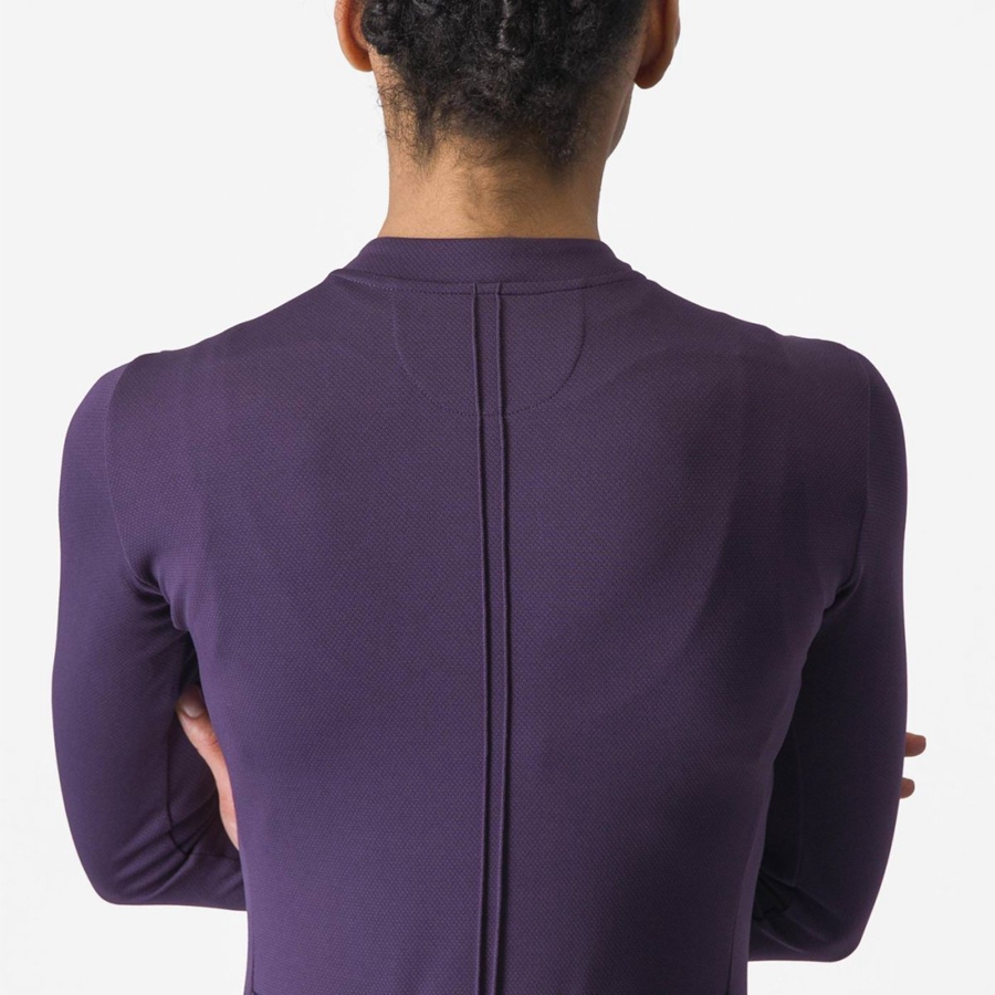 Castelli ANIMA 4 LONG SLEEVE Trikot Damen Lila | 29356-PHXS