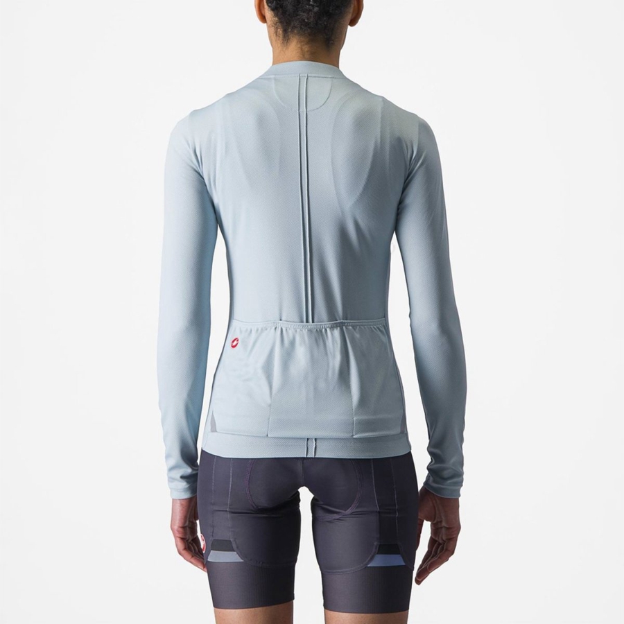 Castelli ANIMA 4 LONG SLEEVE Trikot Damen Blau | 78049-LDNP