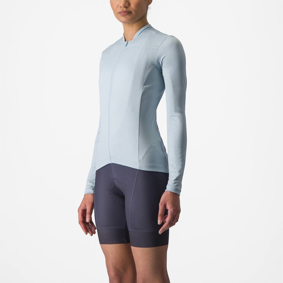 Castelli ANIMA 4 LONG SLEEVE Trikot Damen Blau | 78049-LDNP